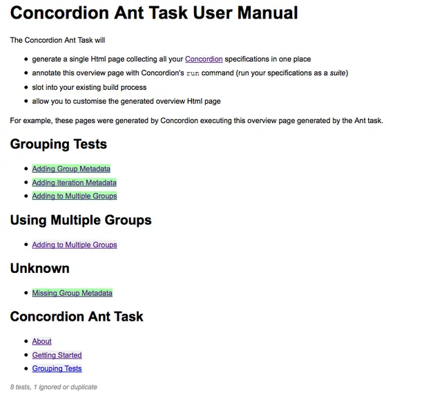 Concordion Ant Manual